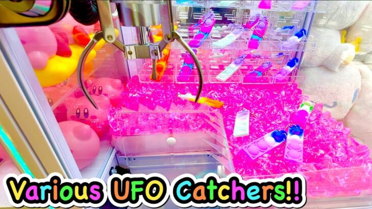 Various Claw Machine in Japan !! UFO Catchers Wins!! Cute Prizes ! Game , Anime , Pop It UFOキャッチャー