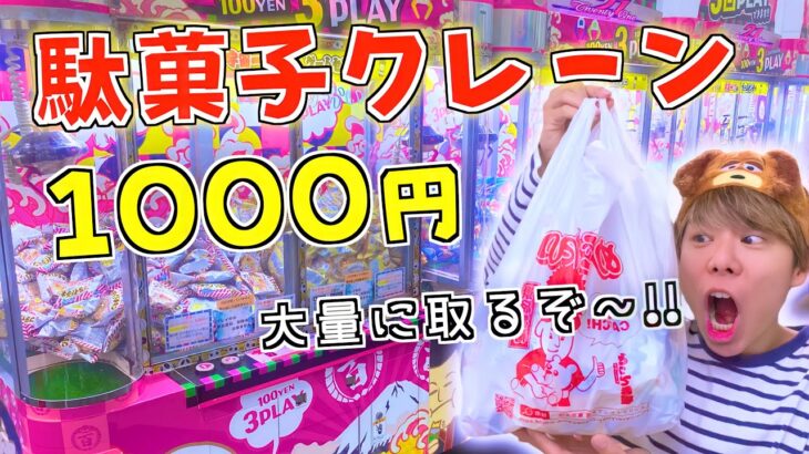 【クレーンゲーム】１０００円で大量の駄菓子をゲットするぞ‼️【UFOキャッチャー】