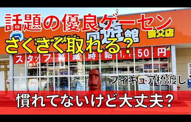 クレーンゲーム！獲りやすいと話題の優良ゲーセンなら慣れていなくてもサクサク獲れる？回遊館養父店の橋渡し設定で人気フィギュアをプレイ！UFOキャッチャー 攻略 コツ