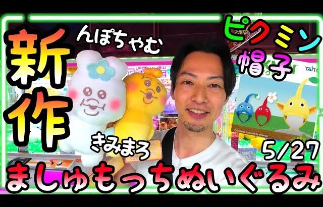 大人気新作んぽちゃむ きみまろ ましゅもっちぬいぐるみ攻略!!更に再販ピクミンなりきり帽子もGET!!