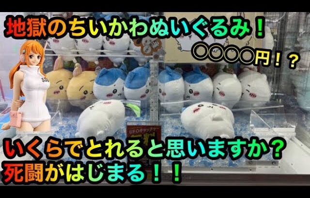 【クレーンゲーム】ちいかわぬいぐるみをラウンドワン攻略ゲットしたいがいくらかかる！？ワンピースナミフィギュア橋渡し攻略【UFOキャッチャー】