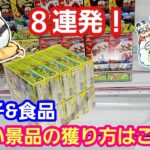 UFOキャッチャー お菓子＆食品８連発！大きい景品の攻略法はこれだ！【パンダ先生夫婦のクレーンゲーム】