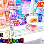 Various Claw Machine in Japan! Cat Ear Headphones is too cute!! かわいい景品沢山 UFOキャッチャー【クレーンゲーム】