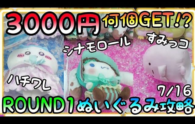 3000円で何個GET出来る!?ちいかわ Sanrio すみっコぐらし大人気キャラをROUND1で挑戦!!