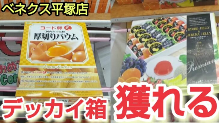 【ベネクス平塚店】クレーンゲーム日本一獲れるお店に初来店して特大の段ボール箱を取るコツを紹介