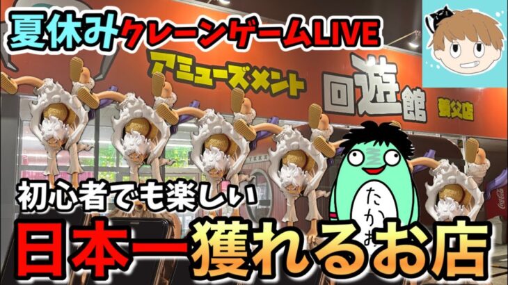 【クレーンゲームLIVE】日本一獲れるお店で、ニカルフィを取る！他にも新景品たくさんライブ NARUTO onepiece ワンピース #youtube #夏 #summer