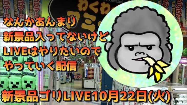 【クレーンゲーム】新景品入荷無いのにゴリLIVE🦍10月22日(火)