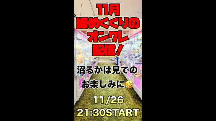 【クレーンゲーム】11月ラストのオンクレ配信！