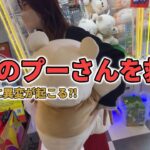 今日もクレーンゲームを楽しみます！ん？プーさんの調子が…