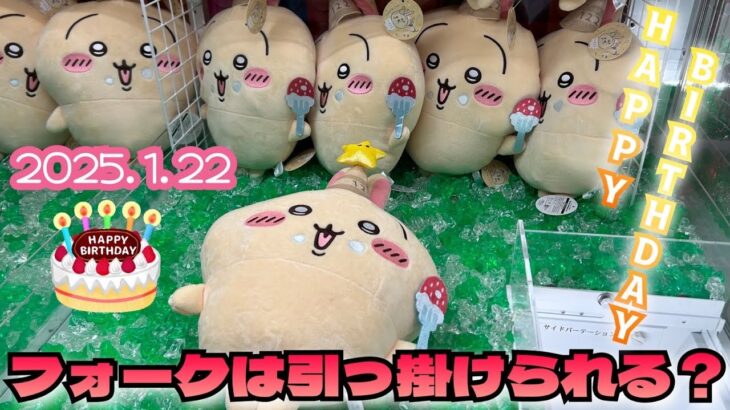 【クレーンゲーム】ちいかわ 誕生日なうさぎBIGぬいぐるみにチャレンジ！！うさぎハッピーバースデー🎉🎂🎁