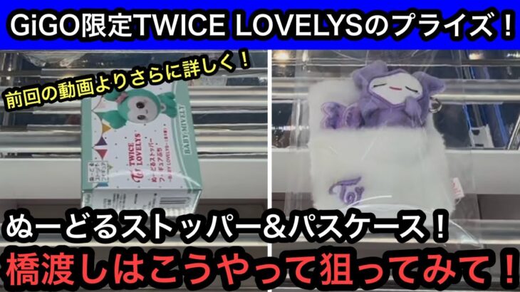 GiGO限定TWICE LOVELYSのプライズ！ぬーどるストッパー&パスケースの獲り方を前回よりも詳しく解説していく！【クレーンゲーム】【JapaneseClawMachine】【인형뽑기】