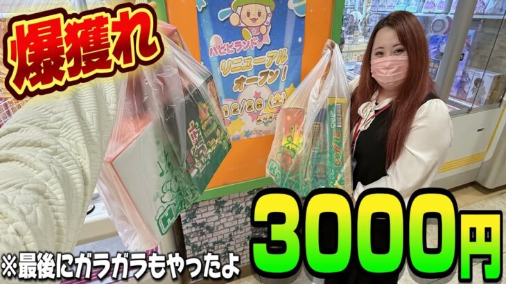 【クレーンゲーム】３０００円でお菓子たくさん獲れた！【ハピピランドこどもの国店】