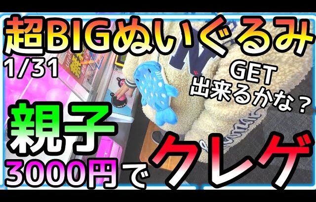 超BIGぬいぐるみを幼稚園の子供にレクチャーした結果、、親子で3000円クレゲで暴れる！