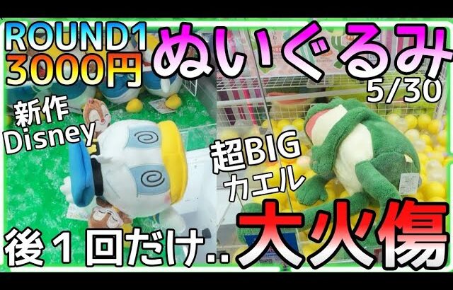 後1回だけ、、で大火傷wROUND1新作ぬいぐるみ3000円チャレンジ！人気の景品はパワーが弱すぎる！