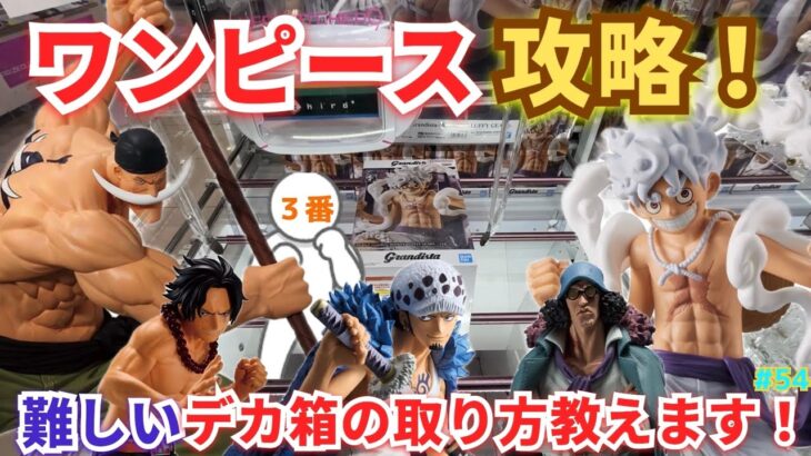 【デカ箱】クレーンゲームでワンピースのプライズフィギュアを攻略！これを見ればデカ箱の取り方がわかります！【万代書店／ベネクス川越／フィギュア／ONE PIECE／ルフィ／白ひげ／クザン／エース／ロー】