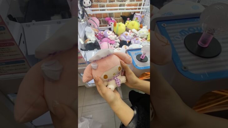 女子高生なら誰もが欲しがる景品を狙おうとしたら… #クレーンゲーム #ufoキャッチャー #マイメロ #ぬいぐるみ