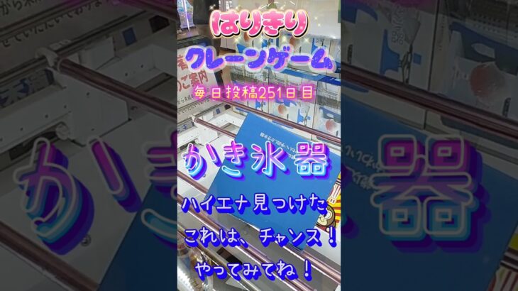 【はりきりクレーンゲーム】かき氷器。このハイエナ攻略！すぐに落とせる！#クレーンゲーム #ゲームセンター #ゲーセン #ufoキャッチャー #橋渡し #攻略 #かき氷器#夏