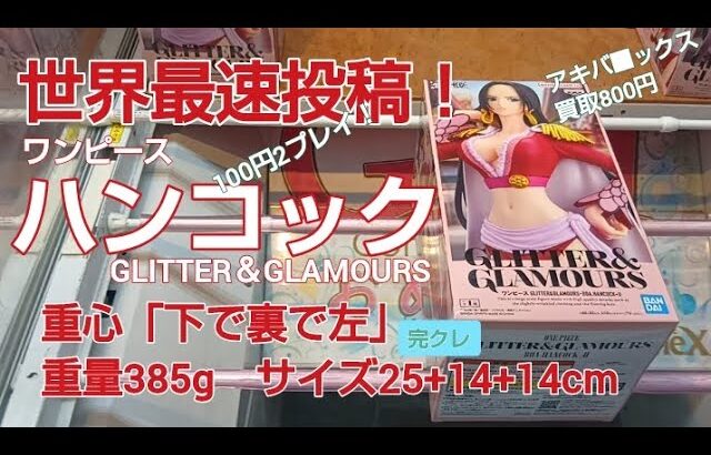 クレーンゲーム　ベネクス川越　ワンピース　ハンコック　グリグラ　完全クレゲ宣言！　チャンネル登録募集中！　プライズ　フィギュア　情報　攻略　重心　重量　サイズ　買取　秋葉原
