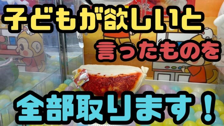 【クレーンゲーム】子どもがほしいと言ったのもを全部取ります!!