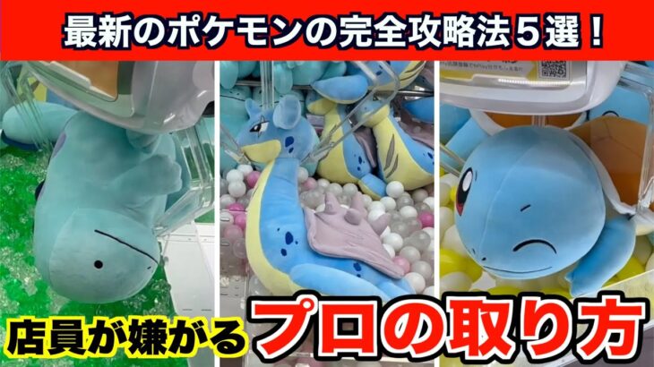 【クレーンゲーム】新作のみずポケモンのぬいぐるみをプロがよく使う取り方を使って完全攻略５選！