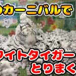 クレーンゲームでぬいぐるみが取りやすい！！子供に優しいと噂の東武動物公園のゲームセンターカーニバルでホワイトタイガーを取ってみた！たくさん取れてシンミちゃん大興奮❣️