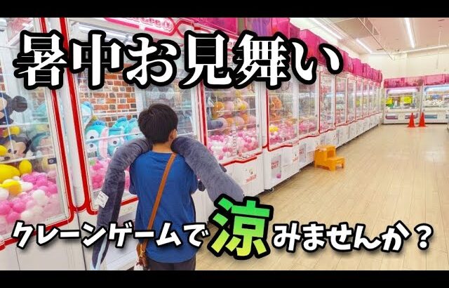 【クレーンゲーム】暑さ吹き飛ぶ!?少年がゲームセンターから暑中見舞い申し上げます【ufoキャッチャー 回遊館】