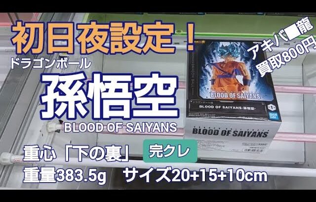 クレーンゲーム　ベネクス川越　ドラゴンボール　孫悟空　完全クレゲ宣言！　チャンネル登録募集中！　初日夜　新登場　情報　攻略　重心　重量　サイズ　買取　秋葉原