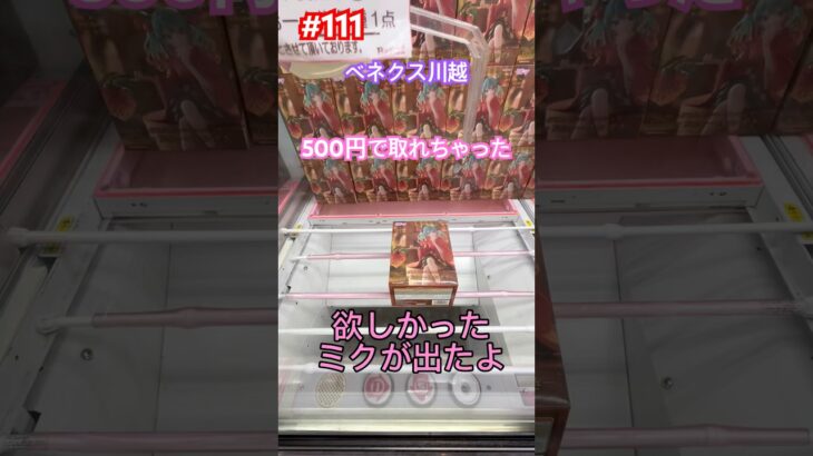 欲しかったミクのプライズを5手で取れちゃった #クレーンゲーム #ufoキャッチャー #ベネクス川越 #初音ミク