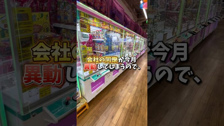 【ゲーセン】会社の同僚が異動するのでクレーンゲームでプレゼントを取ってみました。