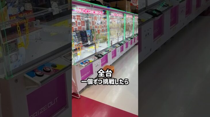 ギネス記録を持つゲーセンでフック設定全台1プレイずつ挑戦したらまさかの結果に、、、 #shorts #クレーンゲーム #ufoキャッチャー #ゲーセン #ゲームセンター #arcade