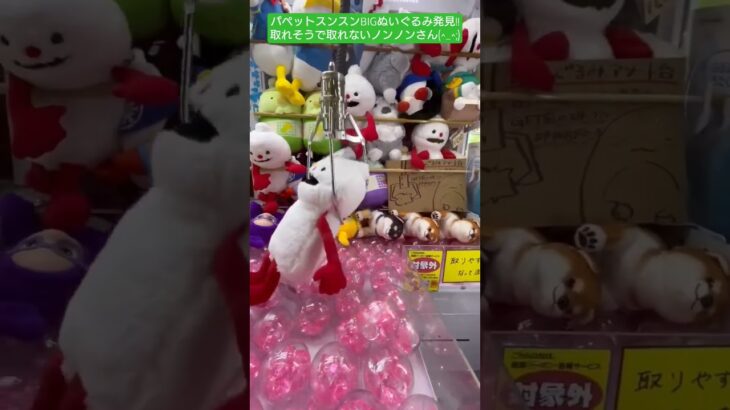 続・UFOキャッチャーシリーズ!!パペットスンスンBIGぬいぐるみ発見!!取れそうで取れないノンノンさん(^_^;)