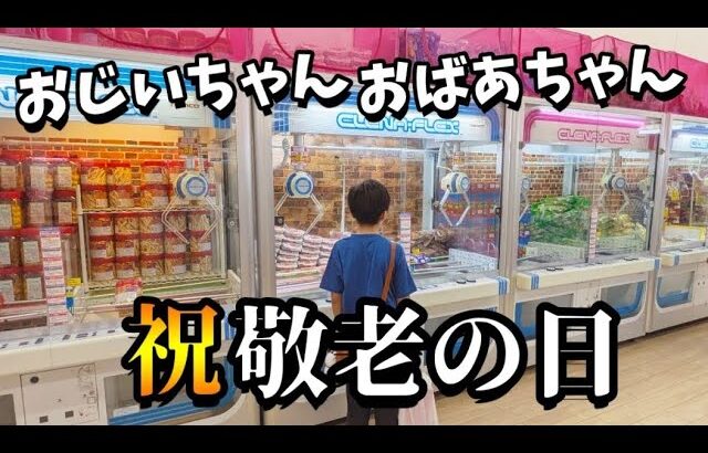 【クレーンゲーム】頑張る孫!!敬老の日のプレゼントをゲームセンターでゲットする少年【ufoキャッチャー 回遊館】