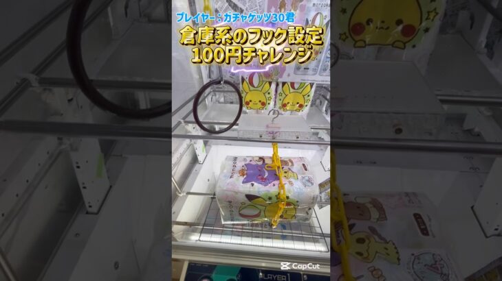 倉庫系のフック設定100円チャレンジ #ゲームセンター #プライズ獲得 #クレーンゲーム #ゲーセン #ufoキャッチャー