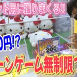 【サンリオ】クレーンゲーム無制限企画!ゲームセンターでサンリオプライズ景品を獲りまくってプレゼントするよ!!【Sanrio/UFOキャッチャー】