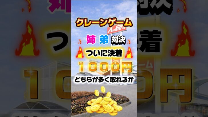 【ついに決着🔥姉弟1000円対決🔥】#クレーンゲーム #クレーンゲーム攻略 #ufoキャッチャー #ゲームセンター #ゲーセン #バズりたい #1000円チャレンジ #アミパラ