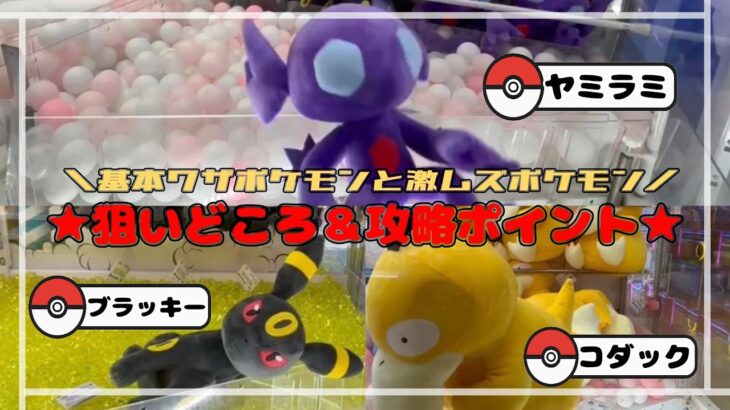 【基本ワザ＆激ムズ】ヤミラミ・ブラッキーの攻略法！！コダックも再チャレンジしたらまさかの結果に！？　　#ポケモン#pokemon #ポケットモンスター #クレーンゲーム#ぬいぐるみ