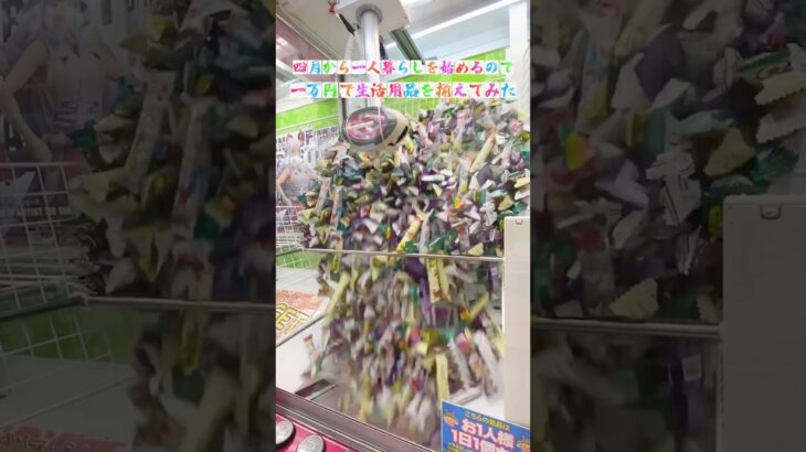 【1万円企画】クレーンゲームで生活用品何個揃えることができる！？ #shorts #クレーンゲーム #ufoキャッチャー #ゲーセン #ゲームセンター #arcade #clawmachine