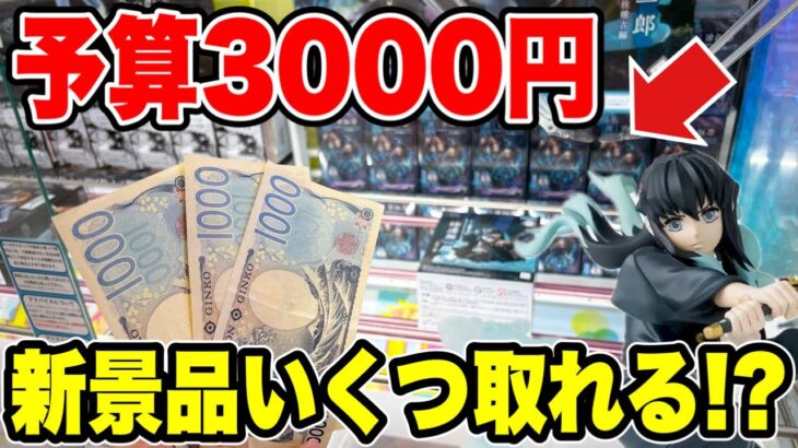 【クレーンゲーム】最新プライズフィギュア登場初日攻略！予算3000円で新景品いくつ取れる！？再販鬼滅の刃が熱い！