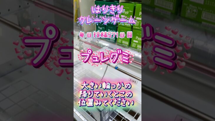 【はりきりクレーンゲーム】プュレグミ大きい輪っかの位置をみて#クレーンゲーム #ゲームセンター #ゲーセン #ufoキャッチャー #フック #お菓子 #プュレグミ#攻略 #位置確認