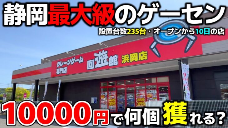 【クレーンゲーム】静岡最大級のゲーセンが爆誕！オープンから10日後の店で、10000円チャレンジしたら…！【回遊館浜岡店・UFOキャッチャー】