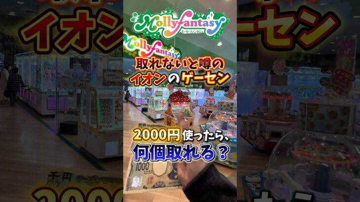【ゲーセン】取れないと噂のイオンのゲーセンで、2000円使ったら何個取れるのか検証してみた🔥
