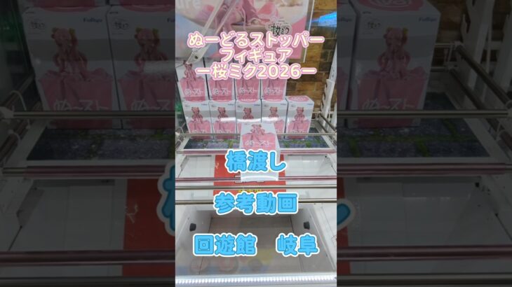 【クレーンゲーム】ぬーどるストッパーフィギュア　桜ミク 2026  橋渡し設定 参考動画 回遊館　岐阜 #クレーンゲーム #ufoキャッチャー #クレゲ #ゲームセンター #ゲーセン #プライズ獲得