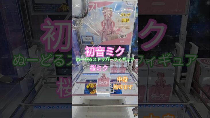 【 #クレーンゲーム 】初音ミク 桜ミク2026  ぬーどるストッパー #プライズ #ゲームセンター #ufoキャッチャー #フィギュア #shorts 橋渡し 倉庫系 (CGS前橋)
