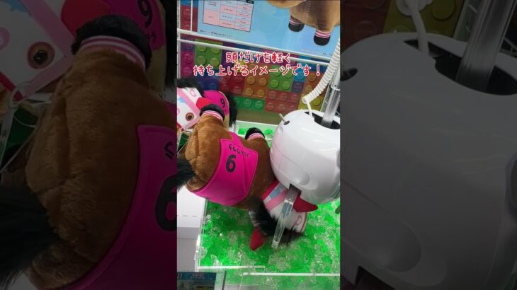 【クレーンゲーム】5/13 ラウンドワンでサラブレッドコレクションのハルウララのふわふわBIGぬいぐるみを4手で簡単に取る取り方のコツをお見せします！ #shorts