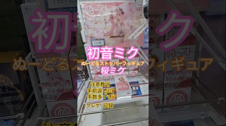 【 #クレーンゲーム 】初音ミク 桜ミク ぬーどるストッパー #プライズ #ゲームセンター #ufoキャッチャー #フィギュア #shorts 橋渡し 倉庫系  2025 (CGS前橋)