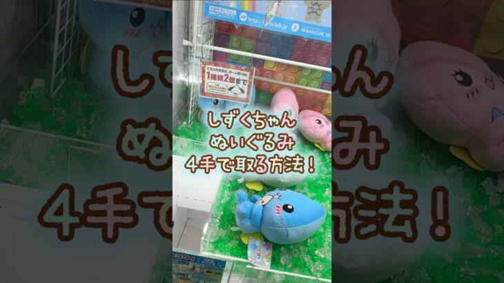 【クレーンゲーム】6/13 ラウンドワンでしずくちゃんのおてせいぬいぐるみを4手で簡単に取る取り方のコツをお見せします！ #shorts