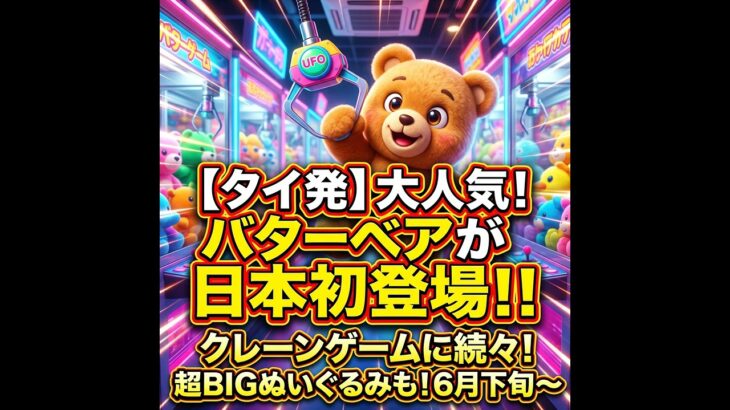 タイで超人気！「バターベア」がUFOキャッチャー景品に日本初登場！