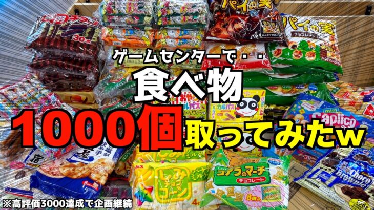 面倒なのでゲーセンで食べ物1000個取ってみたw【クレーンゲーム／UFOキャッチャー】