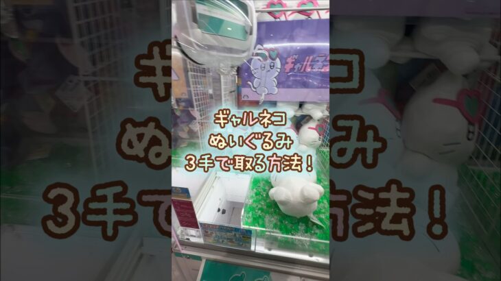 【クレーンゲーム】7/26 ラウンドワンでギャンネコの超BIGぬいぐるみを3手で簡単に取る取り方のコツをお見せします！ #shortsfeed