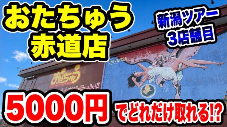 【クレーンゲーム】新潟ツアー3店舗目！おたちゅう赤道店で5000円チャレンジ！景品何個取れる！？🔥